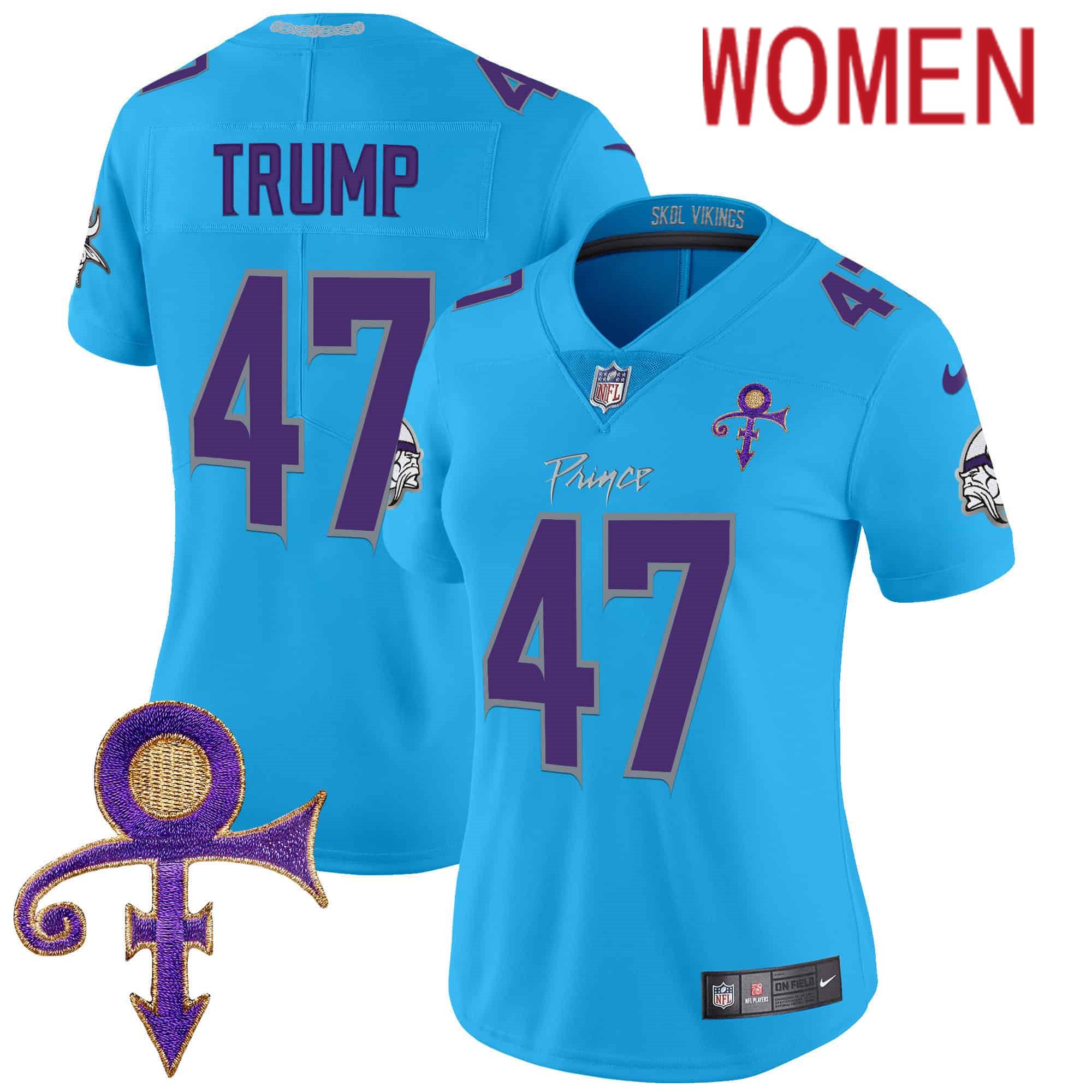 Women Minnesota Vikings #47 Trump Light Blue 2024 Nike Prince Vapor Limited NFL Jersey